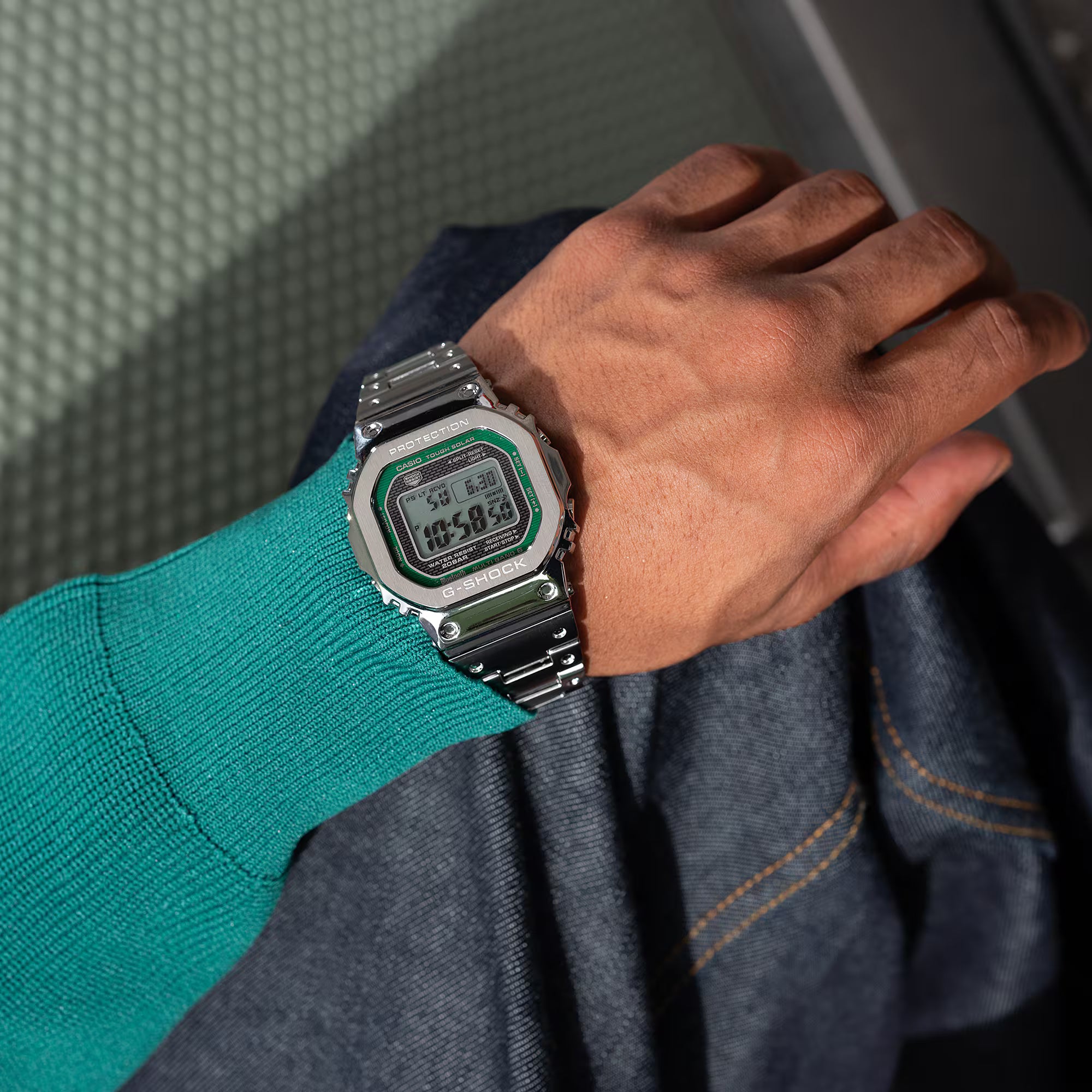 Casio G-Shock Full Metal Square Digital Green Watch GMWB5000D-3