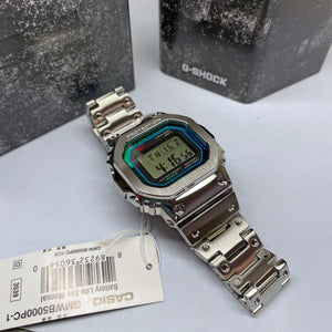 CASIO G-SHOCK GMWB5000PC-1 Bluetooth Polychromatic Rainbow Full Metal Solar Square Watch Steel