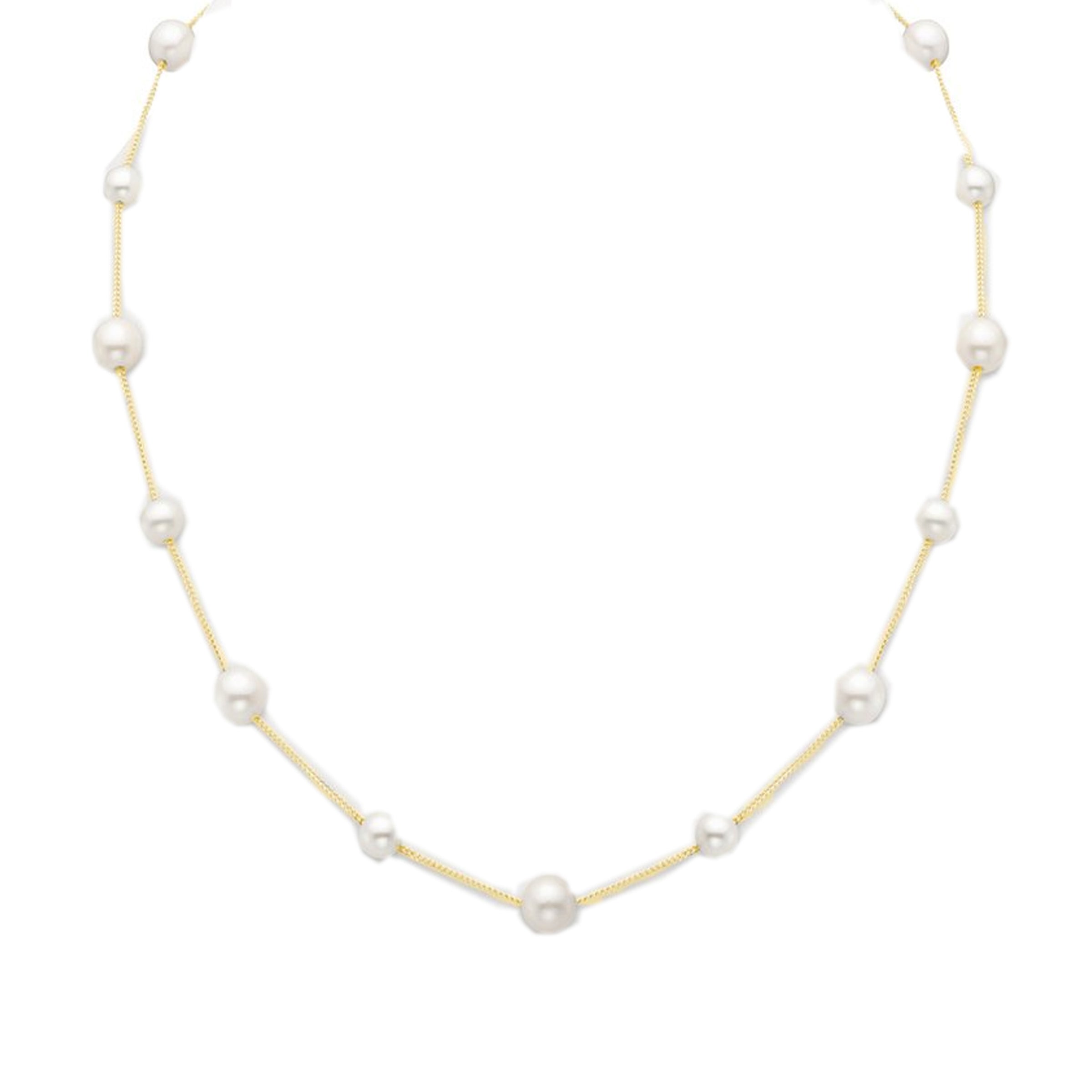 Mastoloni 14K Yellow Gold Pearl Tin Cup Necklace