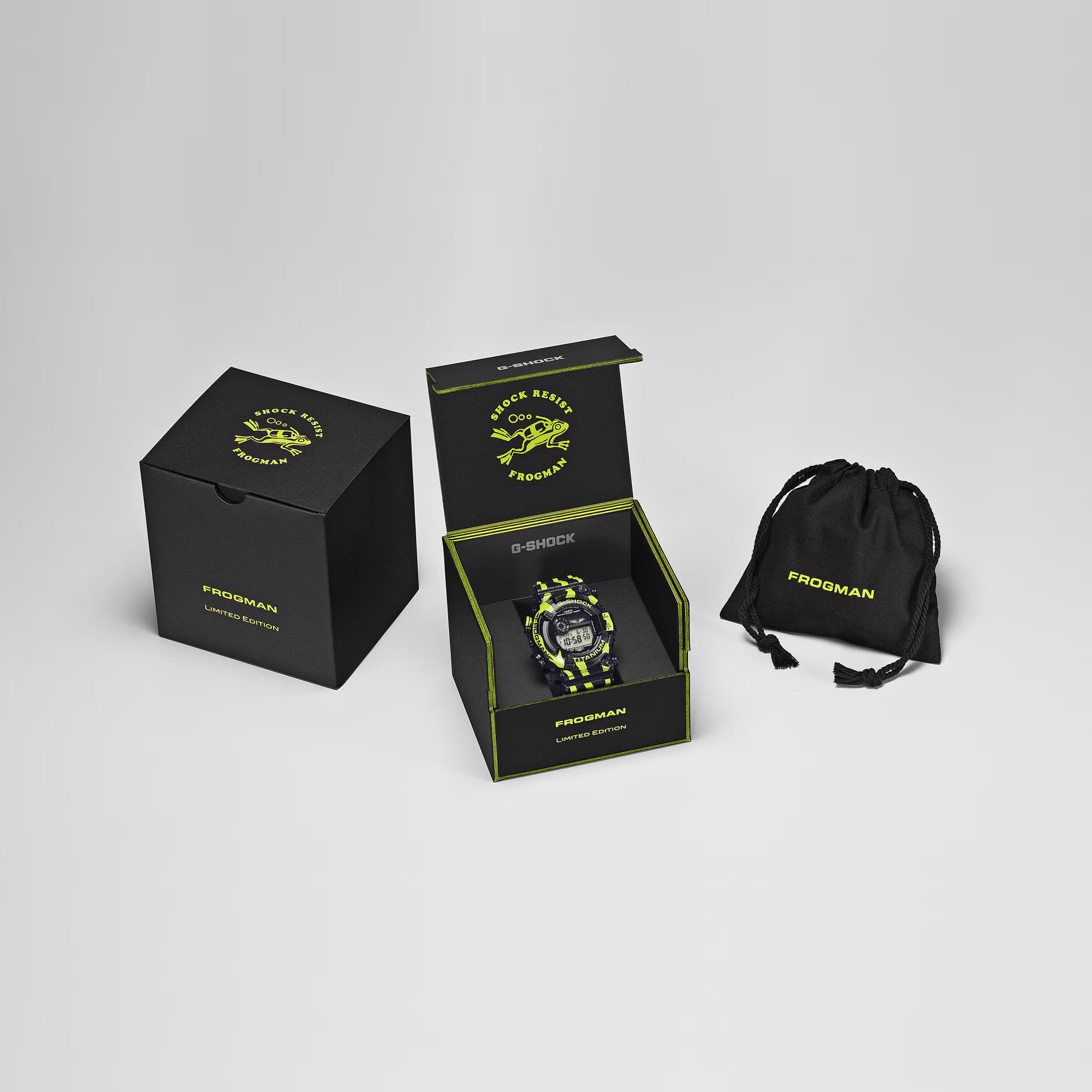 Casio G-Shock Poison Dart Frog Frogman Watch Digital Black Green GW8200TPF-1