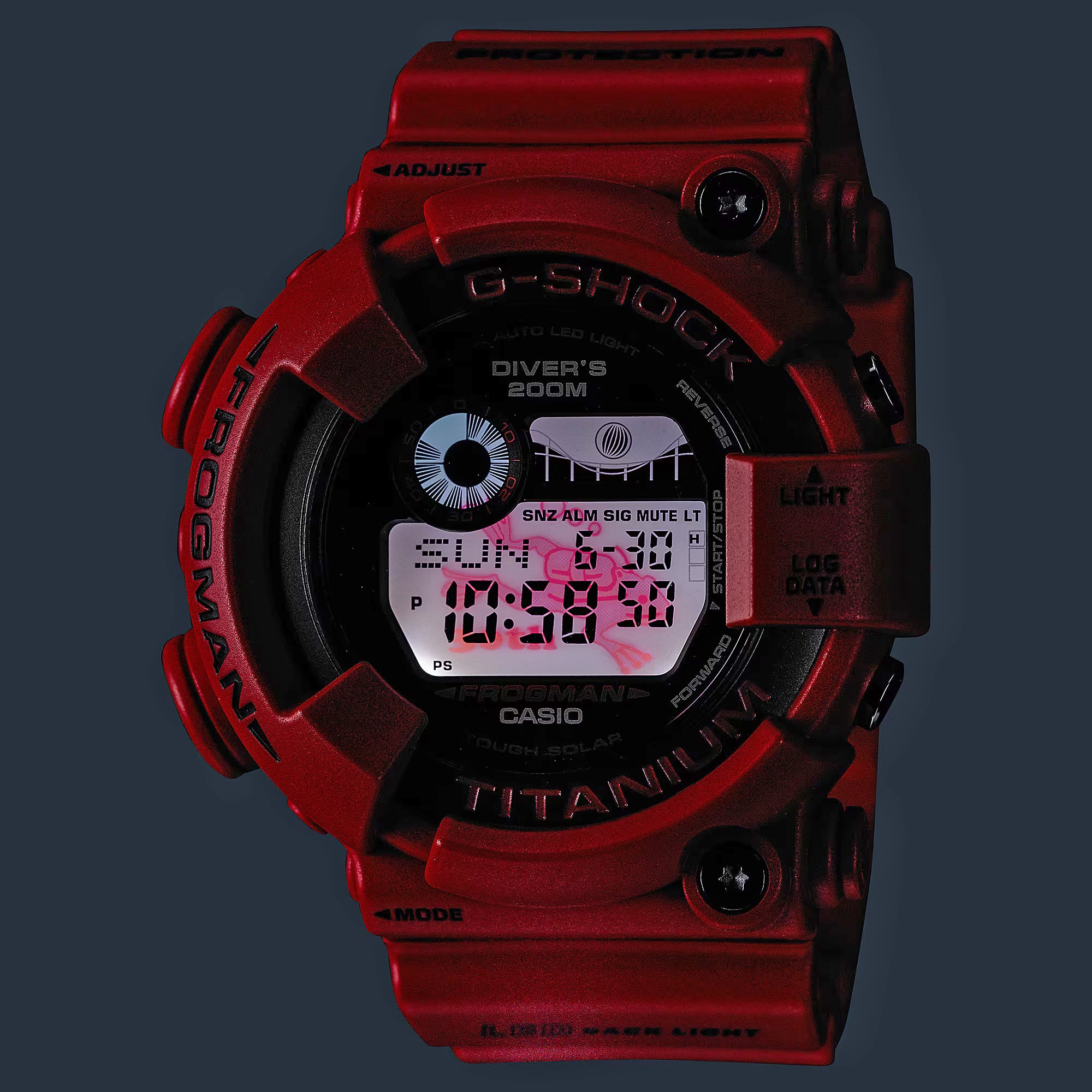 Casio G Shock FROGMAN Digital Titanium 30th Anniversary 8200 Diver Red Watch GW8230NT 4 Limited