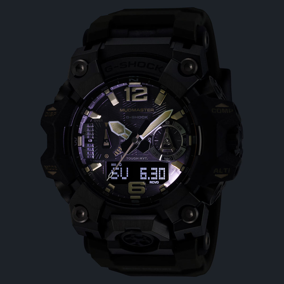Casio G-Shock Mudmaster Tan Accents Green Compass Watch GWGB1000-1A3