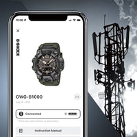 Casio G-Shock Mudmaster Tan Accents Green Compass Watch GWGB1000-1A3