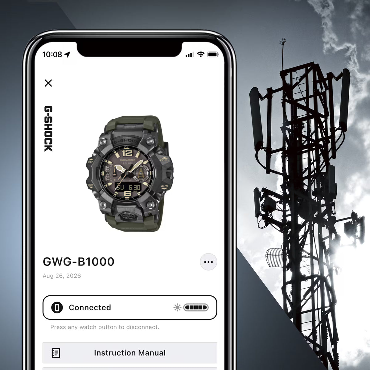 Casio G-Shock Mudmaster Tan Accents Green Compass Watch GWGB1000-1A3