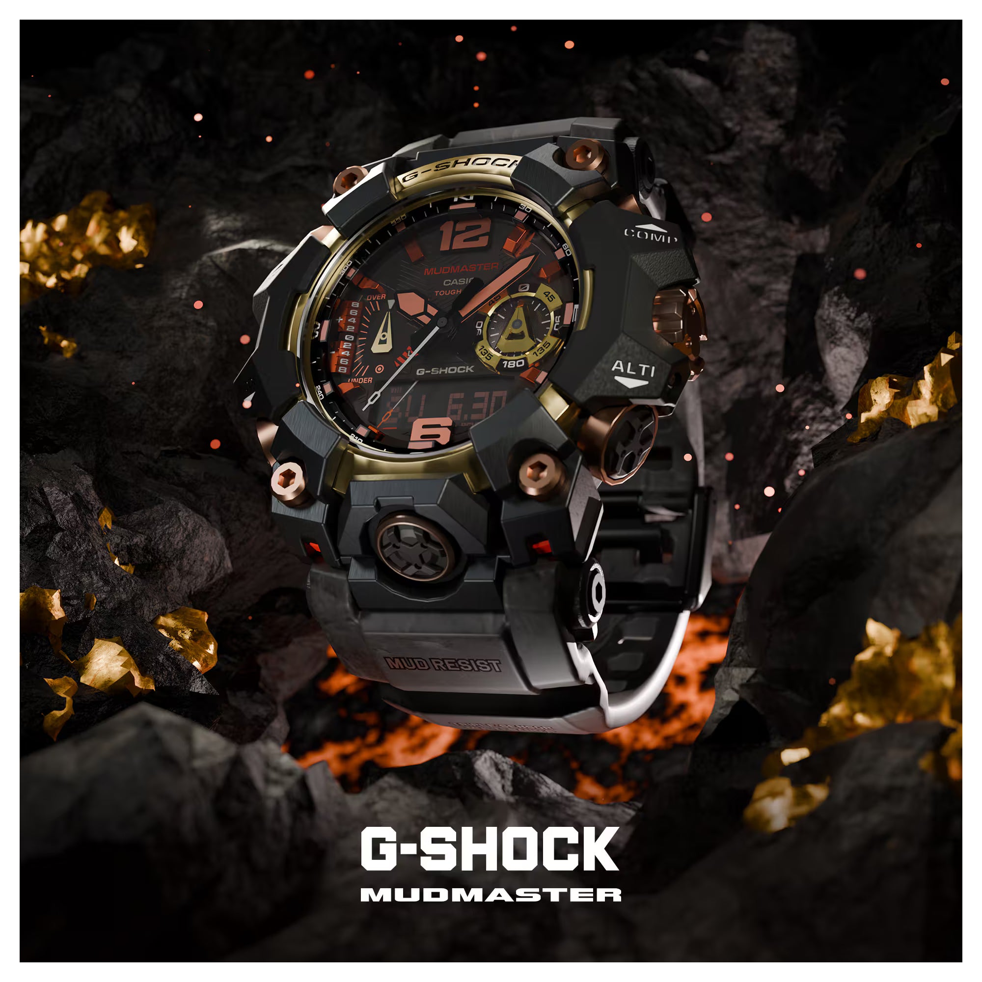 Casio G-Shock Mudmaster Magma Gold Limited Edition Watch GWGB1000MG-1A9