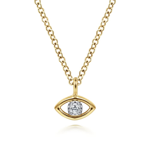 Gabriel & Co.14K Yellow-White Gold Evil Eye Diamond Necklace
