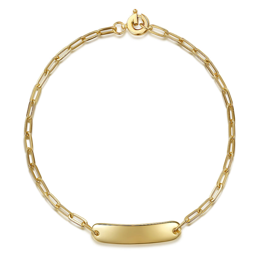 Gabriel & Co.14K Yellow Gold Paperclip ID Bracelet