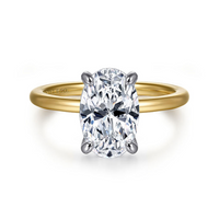 Gabriel & Co. 14K Gold Solitaire Engagement Ring - Oval Cut Diamond img1