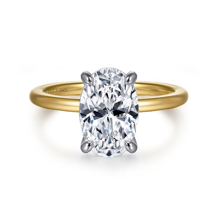 Gabriel & Co. 14K Gold Solitaire Engagement Ring - Oval Cut Diamond img1