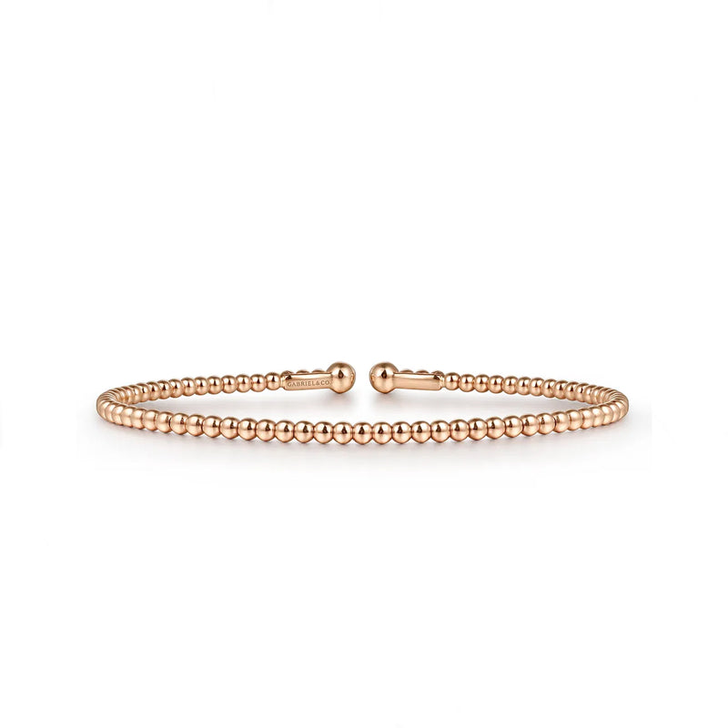 Gabriel & Co. 14K Rose Gold Beaded Bujukan Bangle