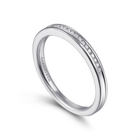 Gabriel & Co. 14K White Channel Set Wedding Band img1
