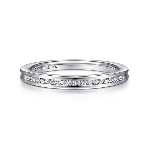 Gabriel & Co. 14K White Channel Set Wedding Band img2