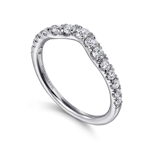 Gabriel & Co. 14K White Curved Wedding Band - Curved Band img1