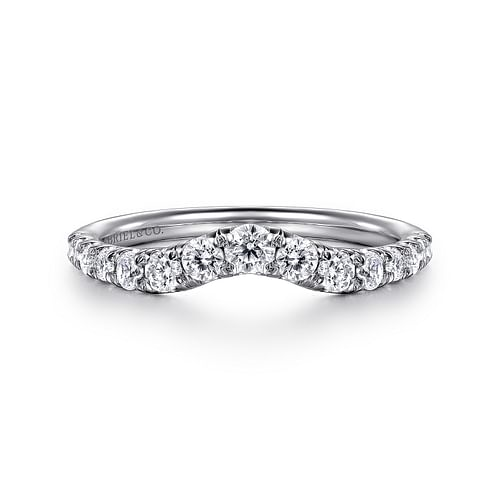 Gabriel & Co. 14K White Curved Wedding Band - Curved Band img2