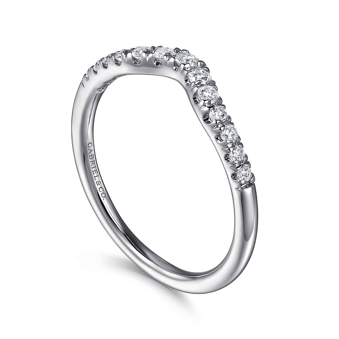 Gabriel & Co. 14K White Curved Wedding Band - Curved Silhouette img1