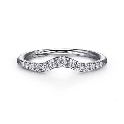 Gabriel & Co. 14K White Curved Wedding Band - Curved Silhouette img2