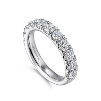Gabriel & Co. 14K White French Pave Wedding Band img1