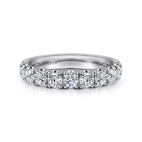 Gabriel & Co. 14K White French Pave Wedding Band img2
