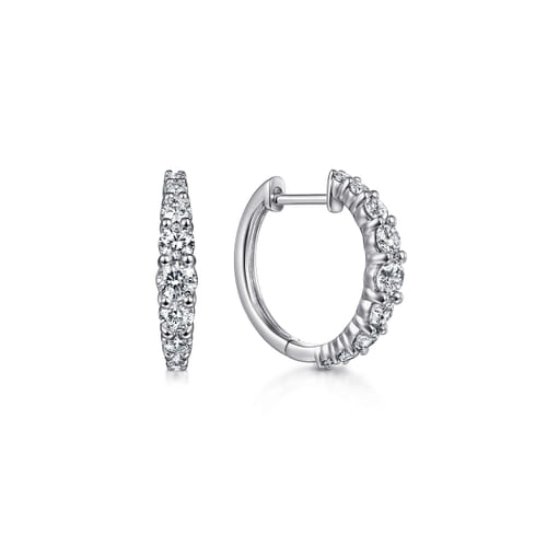 Gabriel & Co. 14K White Gold 15MM Diamond Huggies Earrings