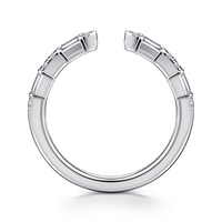 Gabriel & Co. 14K White Gold Baguette and Round Diamond Band - Baguette Round img3