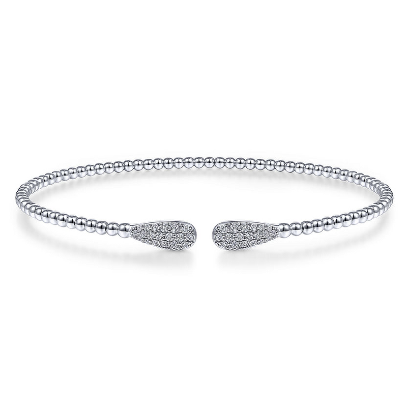 Gabriel & Co. 14K White Gold Bujukan Diamond Teardrops Bangle
