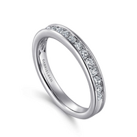 Gabriel & Co. 14K White Gold Channel Set Wedding Band - Full Channel img1
