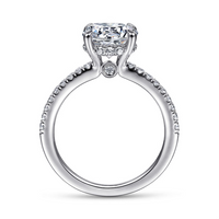 Gabriel & Co. 14K White Gold Contemporary Engagement Ring - Round Cut with Hidden Hallo img3