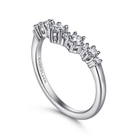 Gabriel & Co. 14K White Gold Curved Barletta Diamond Band img1