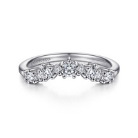 Gabriel & Co. 14K White Gold Curved Barletta Diamond Band img2