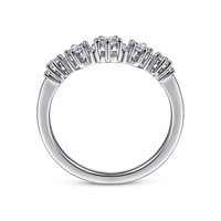 Gabriel & Co. 14K White Gold Curved Barletta Diamond Band img3