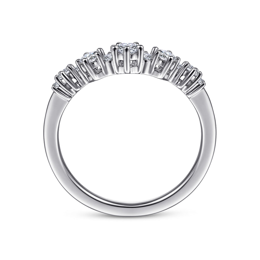 Gabriel & Co. 14K White Gold Curved Barletta Diamond Band img3