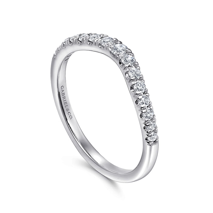 Gabriel & Co. 14K White Gold Curved Wedding Band - Curved Band img1