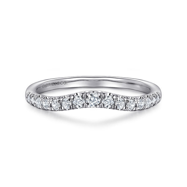 Gabriel & Co. 14K White Gold Curved Wedding Band - Curved Band img2