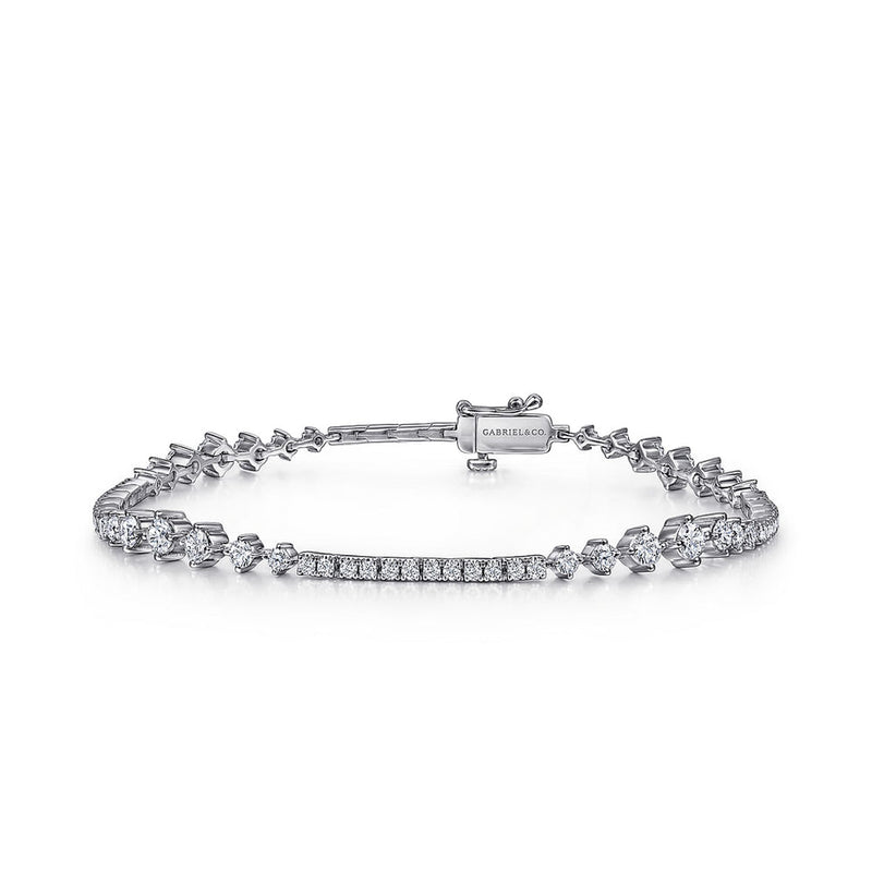 Gabriel & Co. 14K White Gold Diamond Tennis Bracelet img1