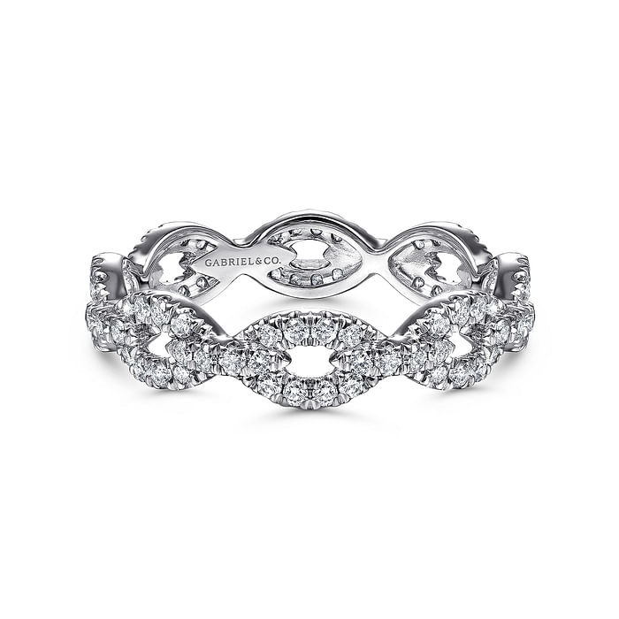 Gabriel & Co. 14K White Gold Eternity Wedding Band - Eternity Band img2