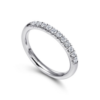 Gabriel & Co. 14K White Gold French Pave Wedding Band - Micro Pavé img1