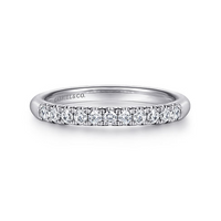 Gabriel & Co. 14K White Gold French Pave Wedding Band - Micro Pavé img2