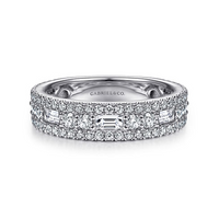 Gabriel & Co. 14K White Gold Halfway Wedding Band img2