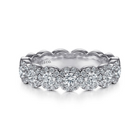 Gabriel & Co. 14K White Gold Halo Wedding Band - Floral Halo img2