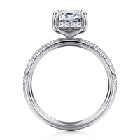 Gabriel & Co. 14K White Gold Hidden Halo Engagement Ring - Elevated Cathedral Setting img3
