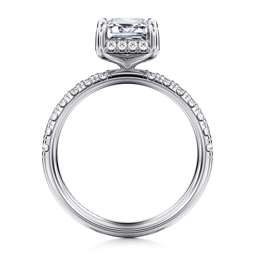 Gabriel & Co. 14K White Gold Hidden Halo Engagement Ring - Elevated Cathedral Setting img3