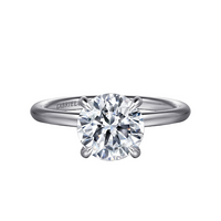Gabriel & Co. 14K White Gold Hidden Halo Engagement Ring - Round Brilliant Cut Diamond img1