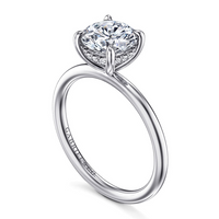 Gabriel & Co. 14K White Gold Hidden Halo Engagement Ring - Round Brilliant Cut Diamond img2