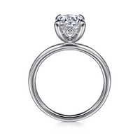 Gabriel & Co. 14K White Gold Hidden Halo Engagement Ring - Round Brilliant Cut Diamond img3