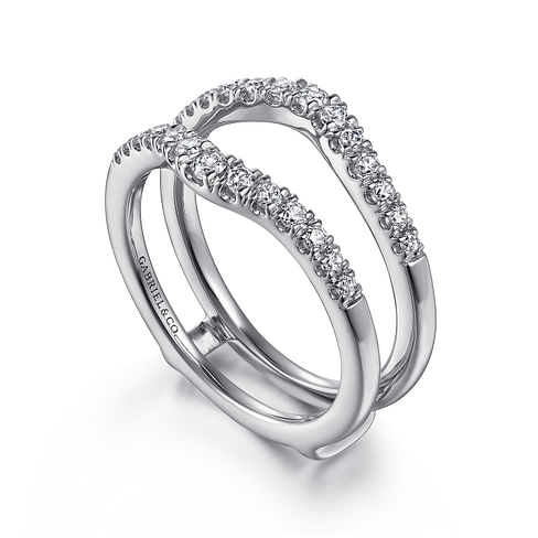 Gabriel & Co. 14K White Gold Jacket Wedding Band - Chevron Curve img1