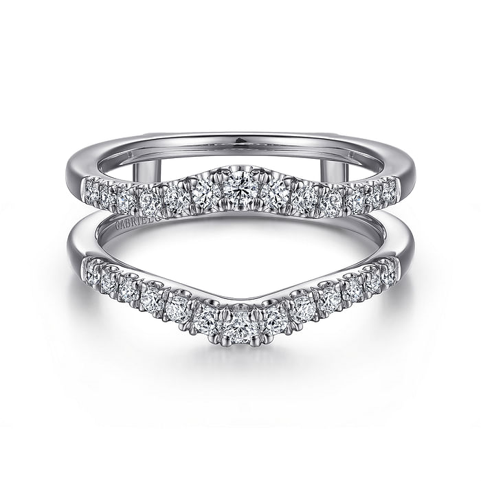 Gabriel & Co. 14K White Gold Jacket Wedding Band - Chevron Curve img2