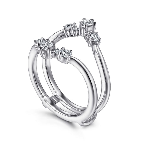 Gabriel & Co. 14K White Gold Jacket Wedding Band - Chevron Design img1