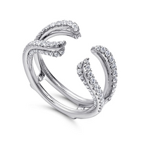 Gabriel & Co. 14K White Gold Jacket Wedding Band - Double Curve img1