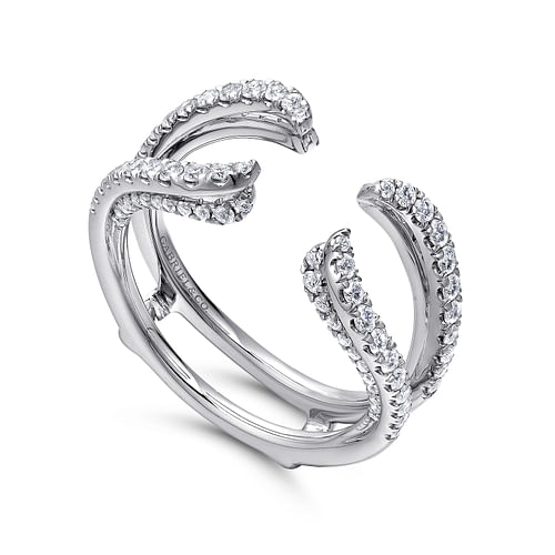 Gabriel & Co. 14K White Gold Jacket Wedding Band - Double Curve img1