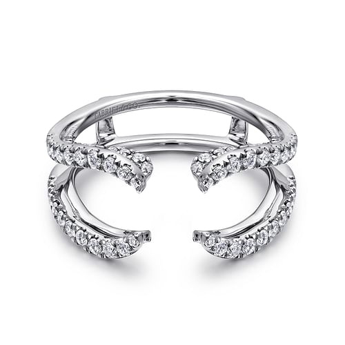 Gabriel & Co. 14K White Gold Jacket Wedding Band - Double Curve img2